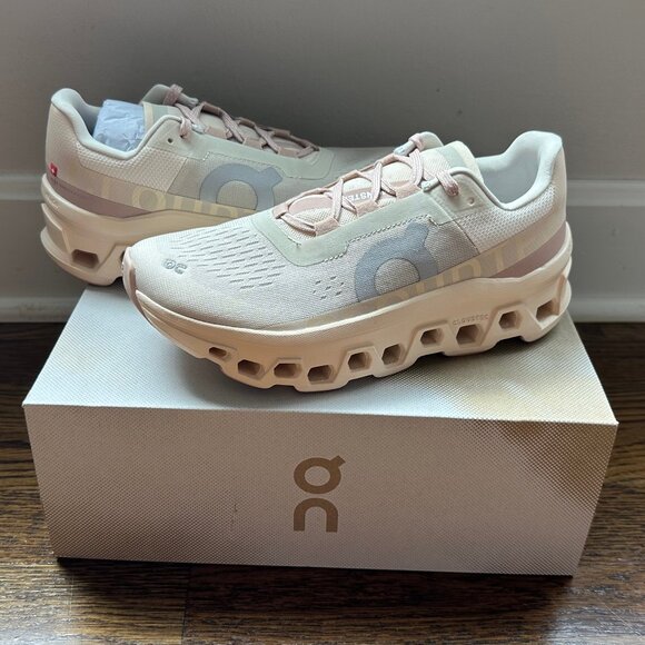 On Clouds Shoes - On Cloud “Cloudmonster” Women’s Running Shoe – Moon / Fawn – Size 7.5 - NEW